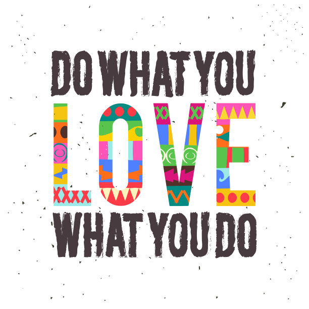 矢量插图与字母文本-做什么你喜欢图片下载