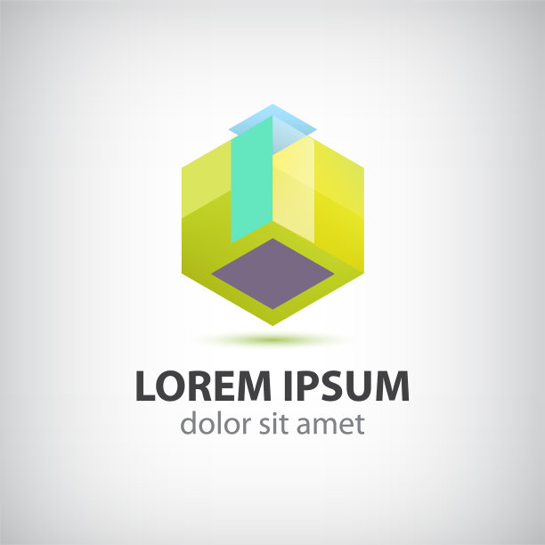 矢量抽象三维立方体构造图标图片下载