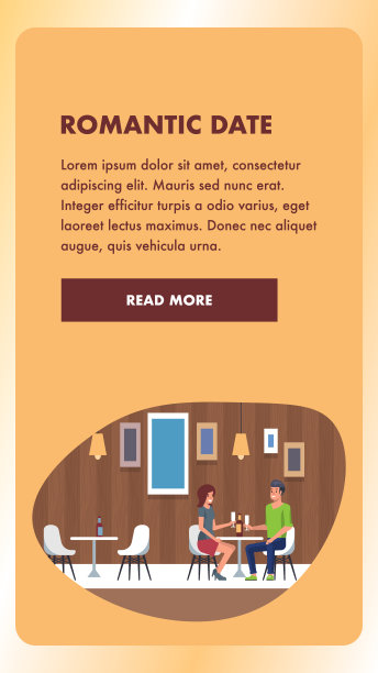 浪漫的约会。夫妇在餐厅。平图片下载