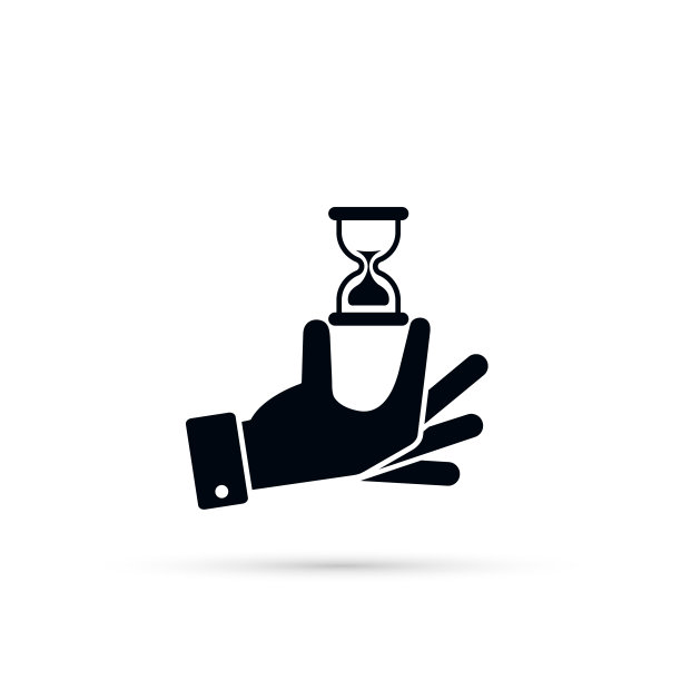 手持一个沙漏矢量图标。业务和时间管理理念。孤立插图平面设计图片下载