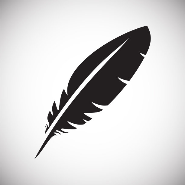 羽毛图标设置在白色背景的图形和网页设计，现代简单的矢量标志。网络的概念。时髦的符号为网站设计网页按钮或移动应用程序。图片下载