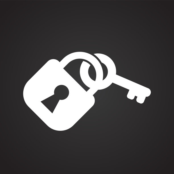 锁定与键上的白色背景图片下载