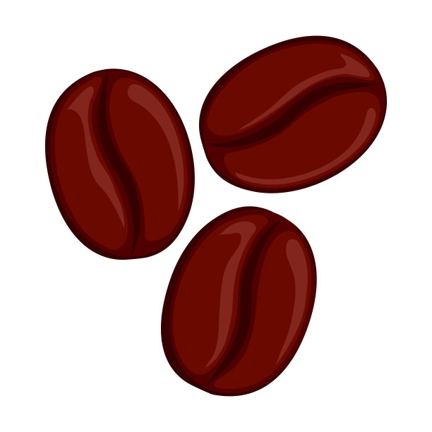 棕色的咖啡豆。矢量图图片下载