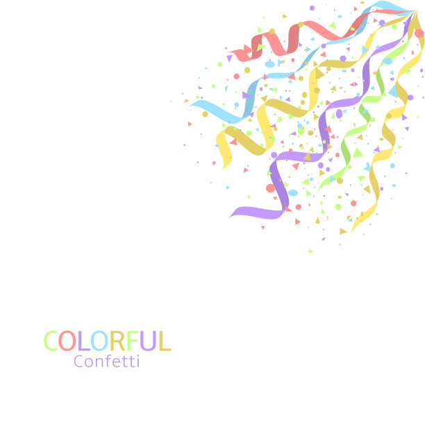 五颜六色的五彩纸屑和彩带图片下载