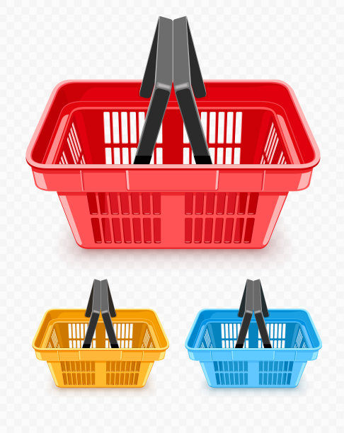 一套购物篮从超市向量。插图。图片下载