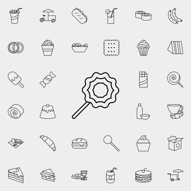 网页移动端通用快餐棒棒糖图标图片下载