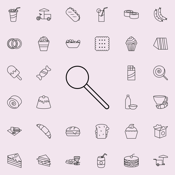 冷冰冰的图标。快餐图标普遍设置为网络和移动图片下载