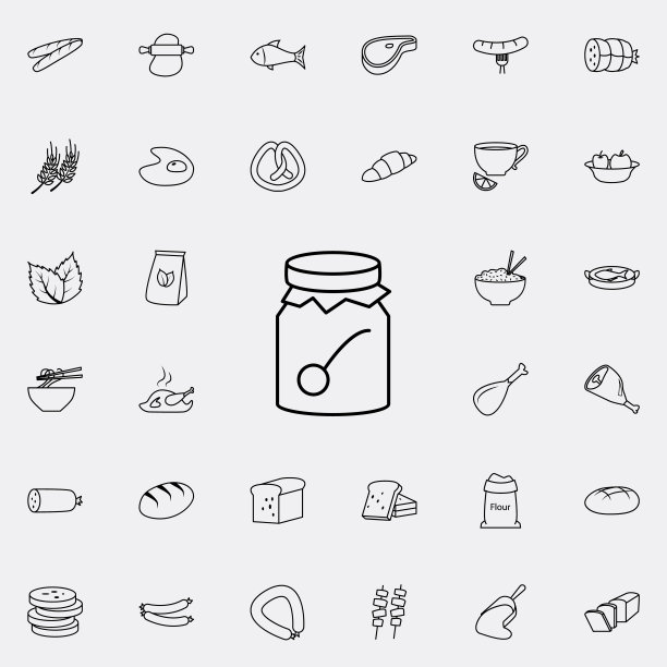 樱桃果酱图标。食物图标普遍设置为网络和移动图片下载