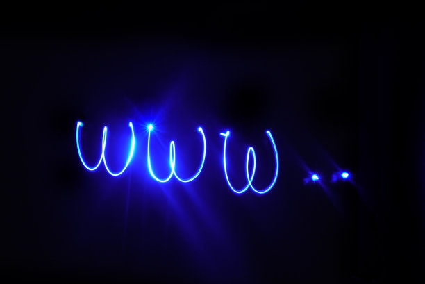 WWW。用蓝光写的。光绘摄影图片下载