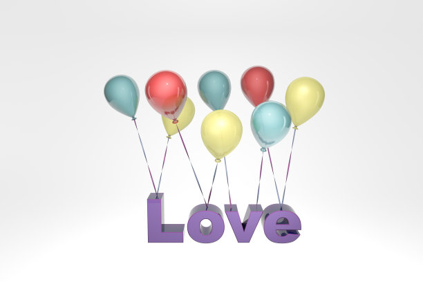 3d渲染，情人节元素图片下载