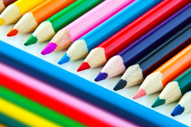 彩色铅笔特写图片下载