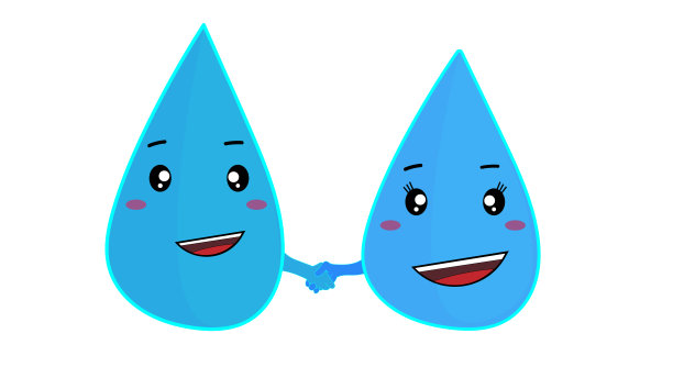 两滴手牵手过情人节图片下载