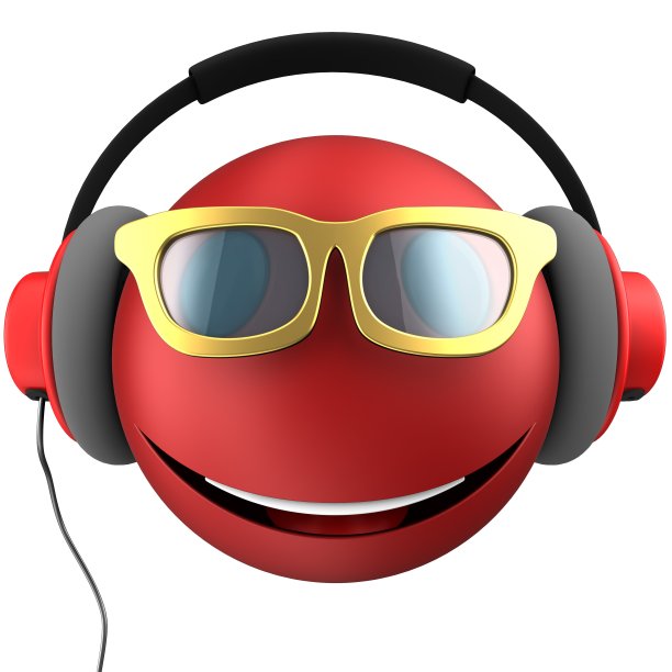 3d红色表情微笑图片下载