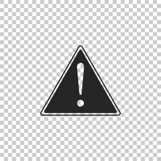 感叹号三角形图标孤立在透明背景上。危险警示标志、小心、注意、危险警示重要标志。平面设计。矢量图图片下载