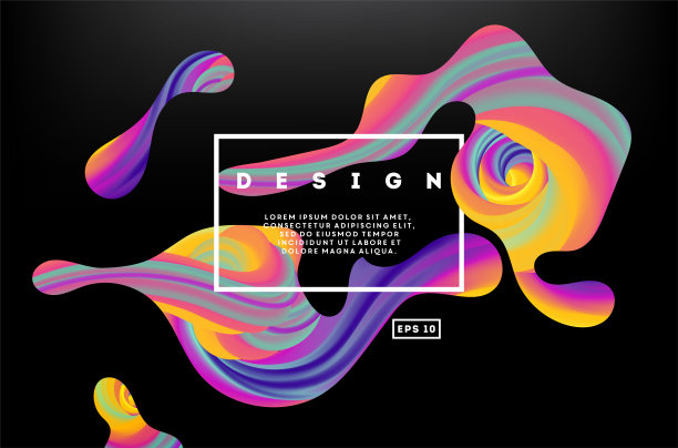 时髦的抽象几何背景。3d流体形状插图。图片下载