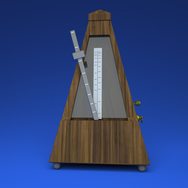 3D渲染节拍器在浅蓝色的背景图片下载