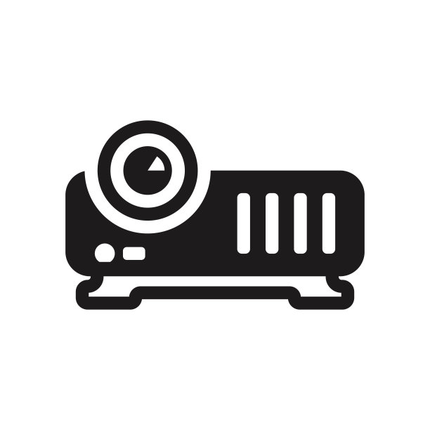 录像放映机图标。时尚的视频投影机标志概念上的白色背景从硬件收集图片下载