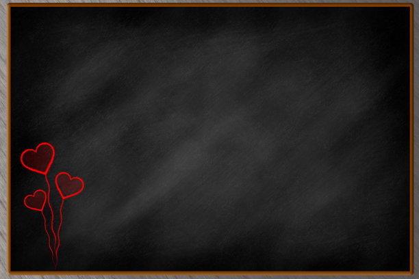 心气球在空黑板上画图片下载