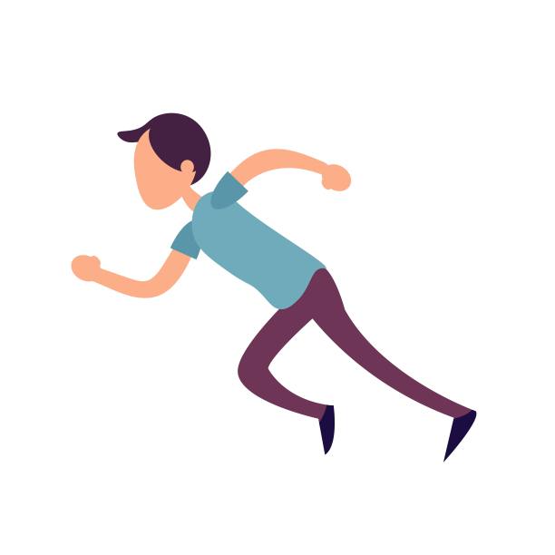 扁平风格跑步男人图片下载