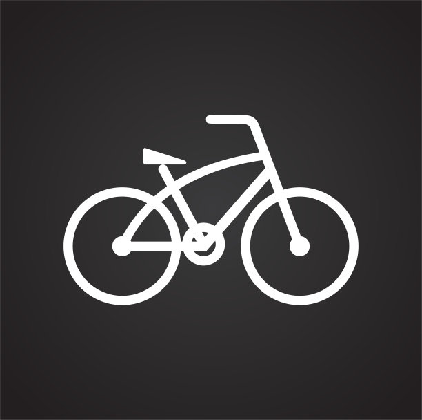 自行车图标在黑色背景的图形和网页设计，现代简单的矢量标志。网络的概念。时髦的符号为网站设计网页按钮或移动应用程序。图片下载