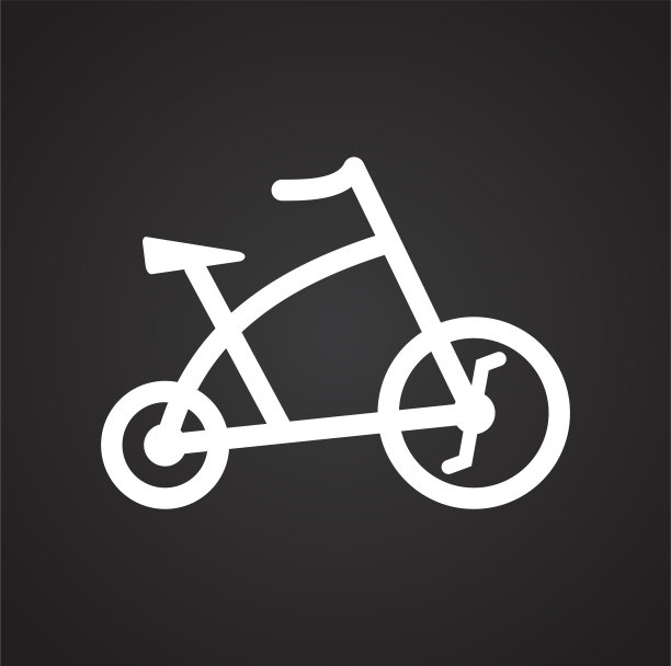 自行车图标在黑色背景的图形和网页设计，现代简单的矢量标志。网络的概念。时髦的符号为网站设计网页按钮或移动应用程序。图片下载