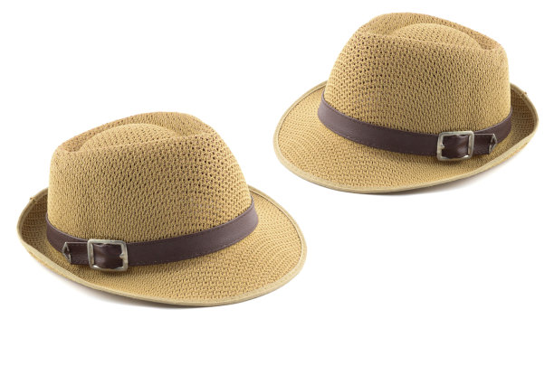 复古草帽时尚孤立在白色背景。图片下载