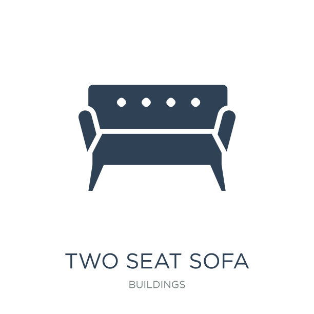 双座沙发图标矢量在白色背景，双座沙发tre图片下载