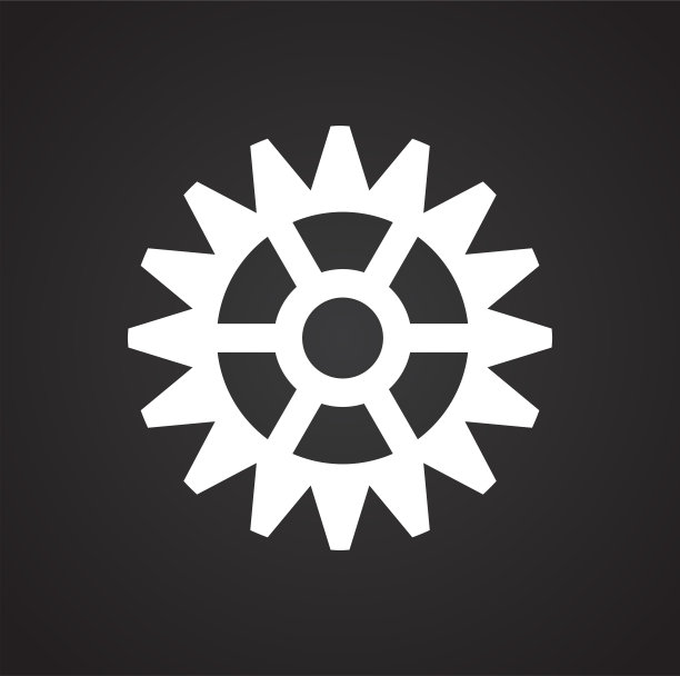 齿轮图标黑色背景的图形和网页设计，现代简单的矢量符号。网络的概念。时髦的符号为网站设计网页按钮或移动应用程序。图片下载