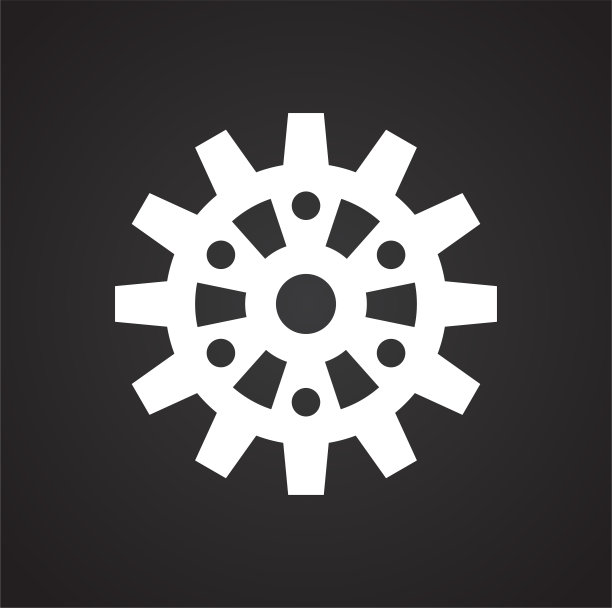 齿轮图标黑色背景的图形和网页设计，现代简单的矢量符号。网络的概念。时髦的符号为网站设计网页按钮或移动应用程序。图片下载