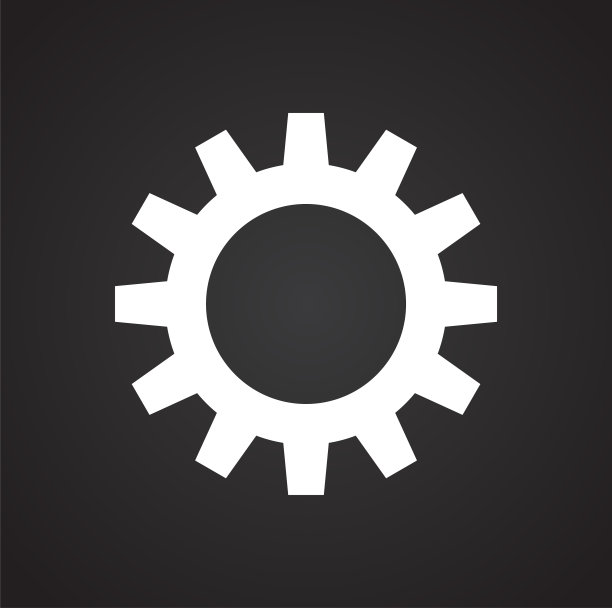 齿轮图标黑色背景的图形和网页设计，现代简单的矢量符号。网络的概念。时髦的符号为网站设计网页按钮或移动应用程序。图片下载