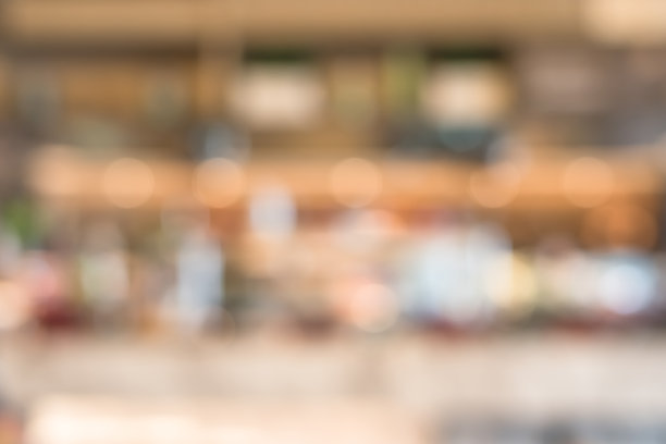 开放式厨房模糊背景在豪华酒店餐厅设施显示厨师烹饪在模糊的食品柜台为自助餐服务图片下载