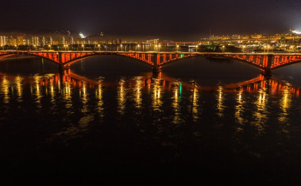 西伯利亚。克拉斯诺雅茨克。公共的桥图片下载