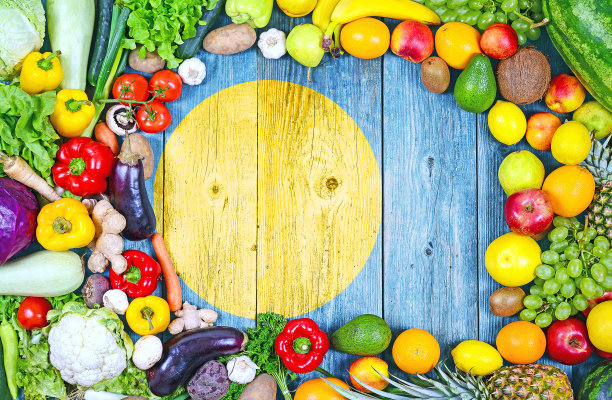 来自帕劳的新鲜水果和蔬菜图片下载