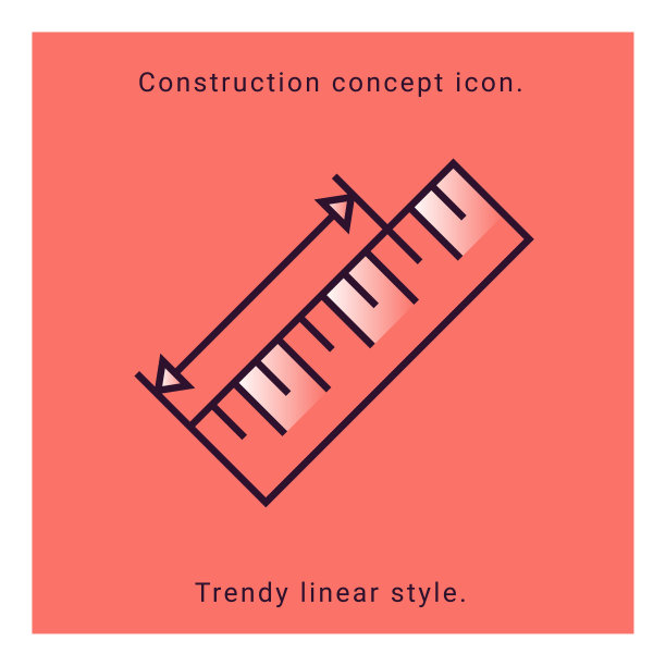 现代风格的标尺矢量图标。概念测量矢量线性说明。图片下载