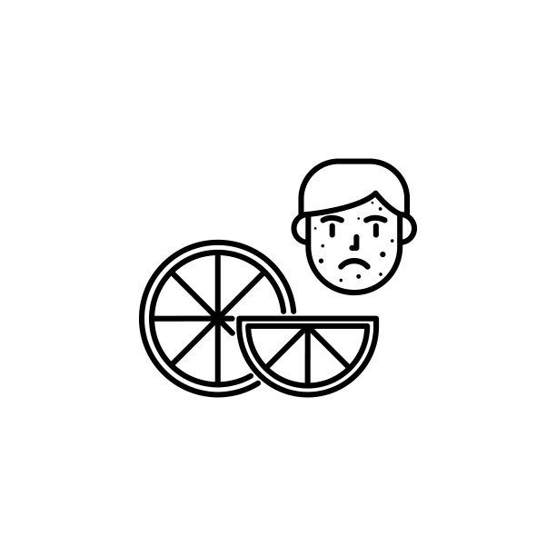 橙色，过敏脸图标。元素的问题与过敏图标。细线图标用于网站设计和开发，应用程序开发。溢价图标图片下载