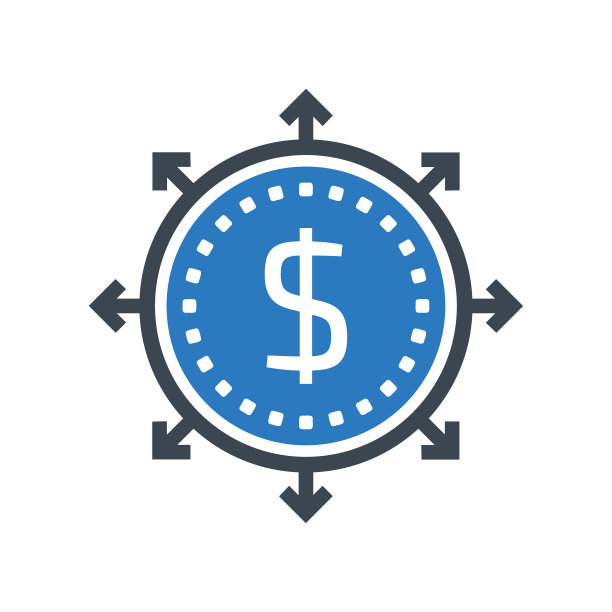 投资字形图标蓝色图片下载