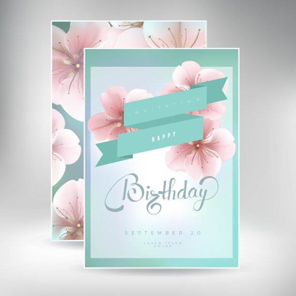 生日快乐的背景模板与花瓣和字母。图片下载