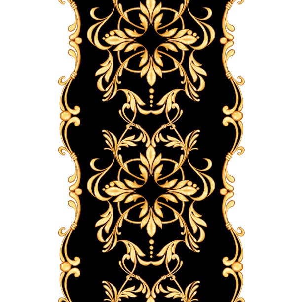 金色巴洛克无缝边框图片下载