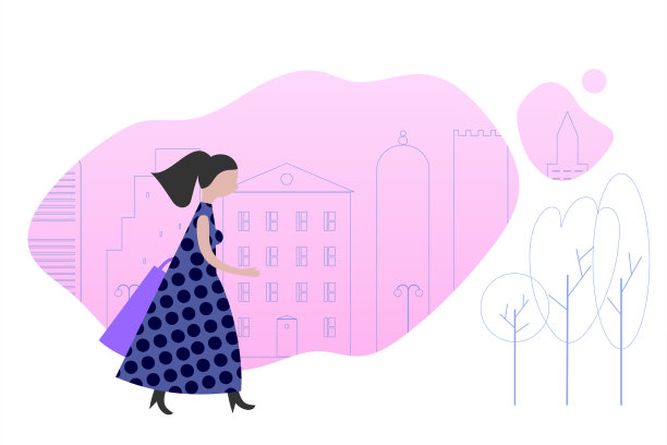 自信时尚的女人矢量插画图片下载