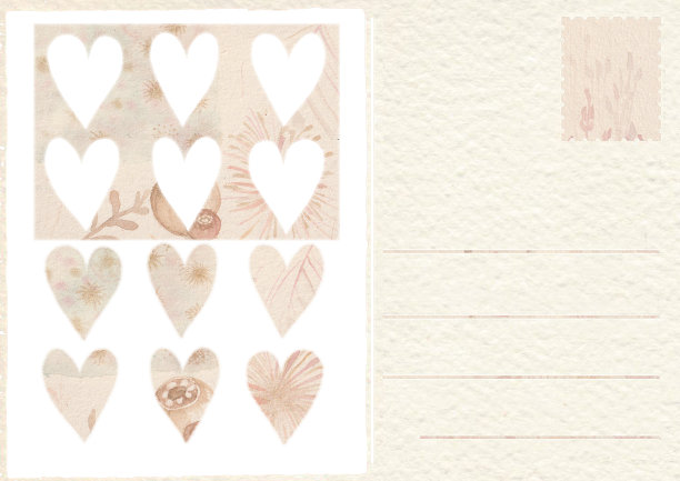 手缩回明信片与花图片下载