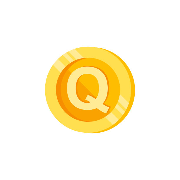 Q字母硬币颜色图标图片下载