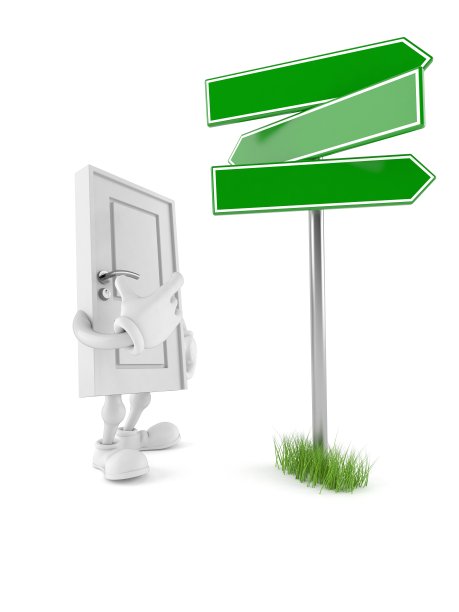 带有空白路标的门字符图片下载