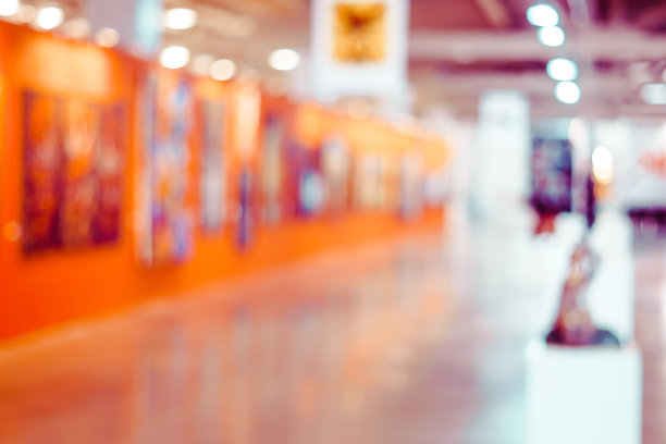 抽象模糊当代艺术画廊图片下载