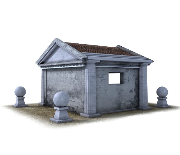 古宅，中世纪建筑，3d可视化，插图图片下载