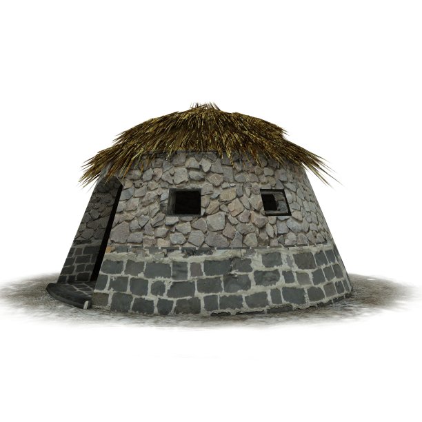 古宅，中世纪建筑，3d可视化，插图图片下载