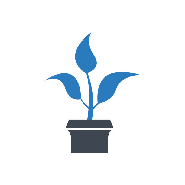 生长概念图标-树矢量图标-蓝色图片下载