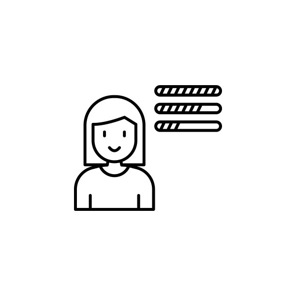 技能，工人，女孩图标。人力资源元素的移动概念和web应用插图。细线图标用于网站设计和开发，应用程序开发图片下载