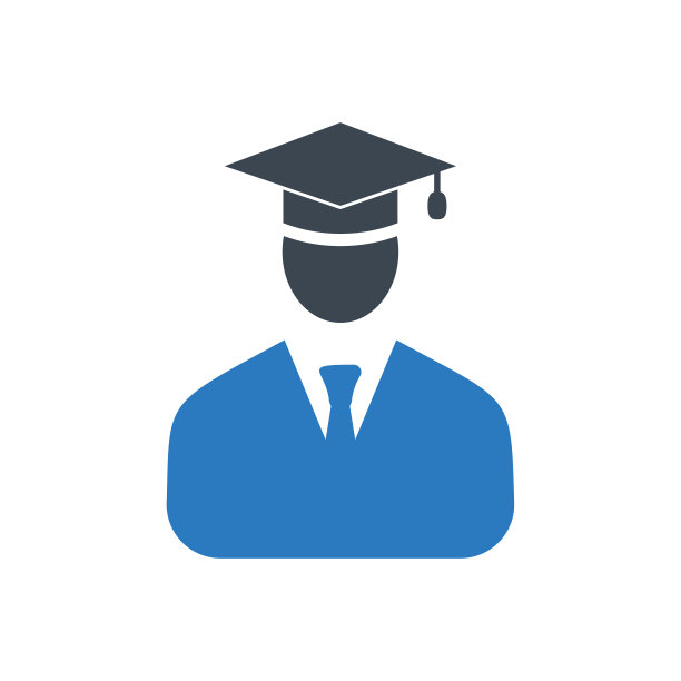 毕业男子图标在时尚的风格-向量蓝色图片下载