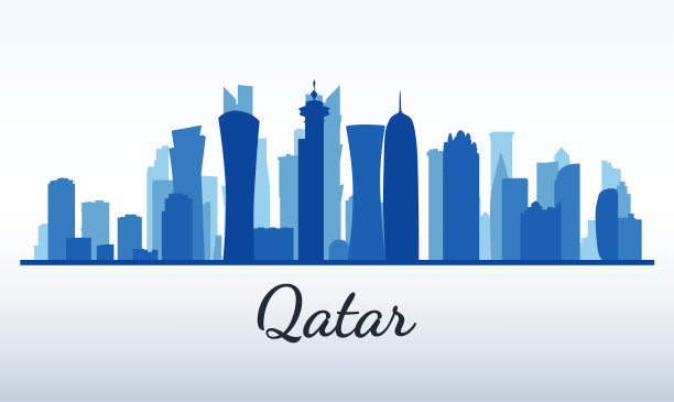 向量的城市轮廓。卡塔尔多哈图片下载