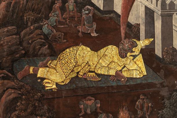 玉佛寺壁画中的黄金巨人图片下载